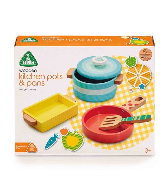 Early Learning Centre Wooden Kitchen Pots and Pans