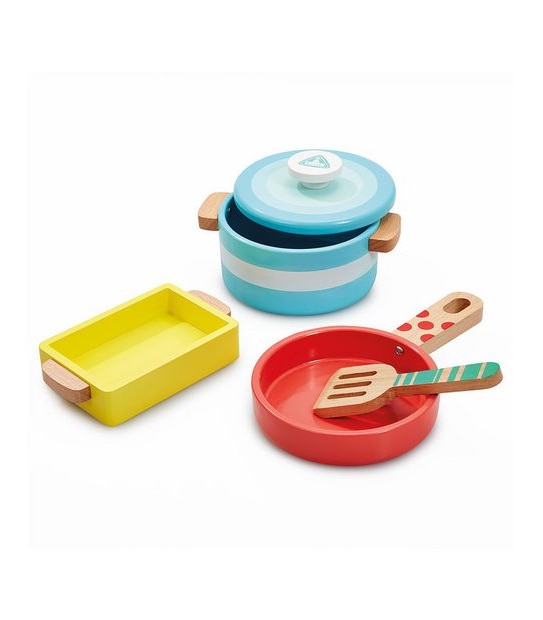 Early Learning Centre Wooden Kitchen Pots and Pans