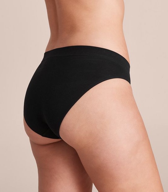 Pack of 2 pairs of Pur Coton high rise bikini knickers in black