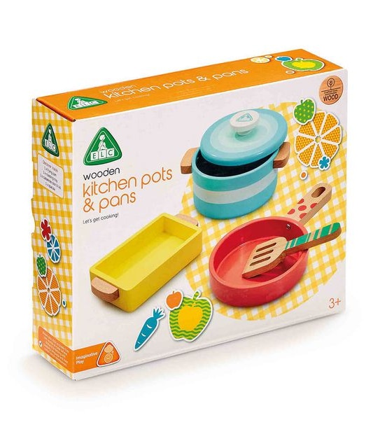 Early Learning Centre Wooden Kitchen Pots and Pans