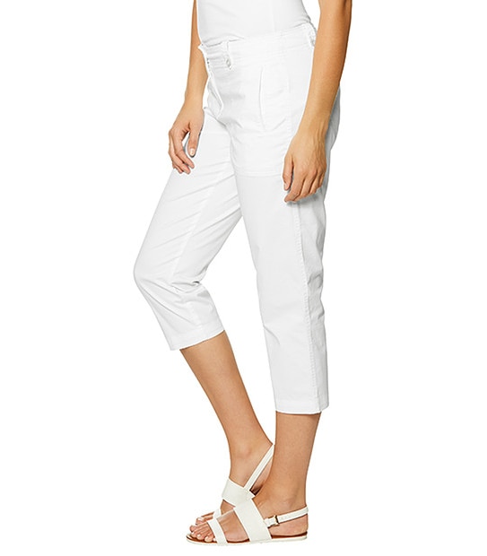 Cropped Utility Pants - White
