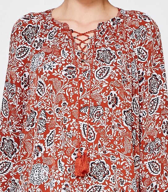 Lace-Up Peasant Top 4 of 4
