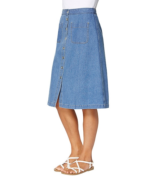 Chambray A-line Skirt