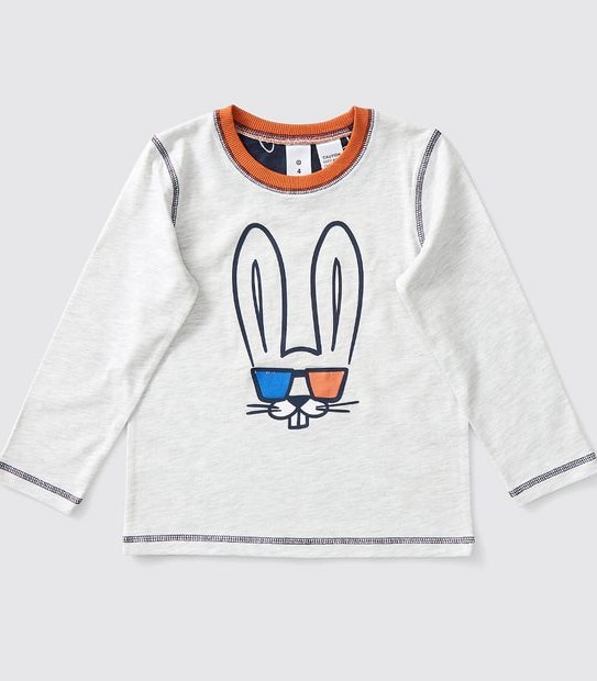 Bunny Print Pyjama Set - Grey