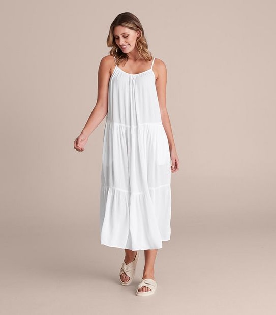 Resort Crinkle Tiered Midi Dress