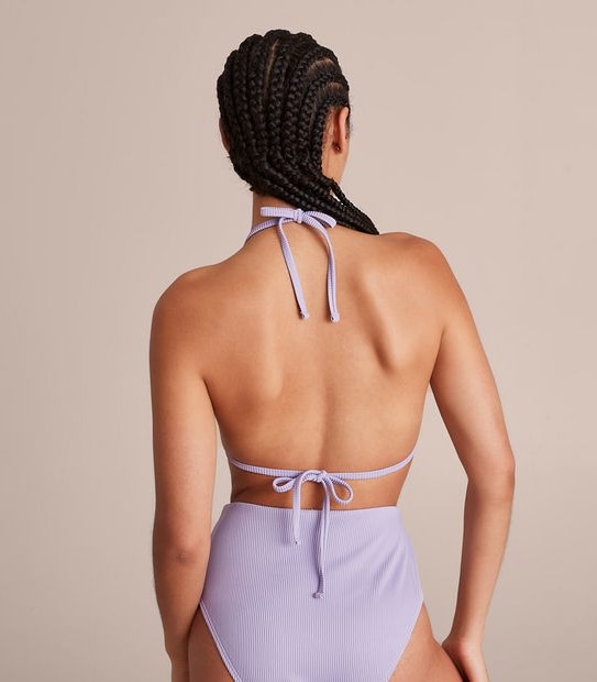 Lily Loves Ribbed Triangle Bikini Swim Top