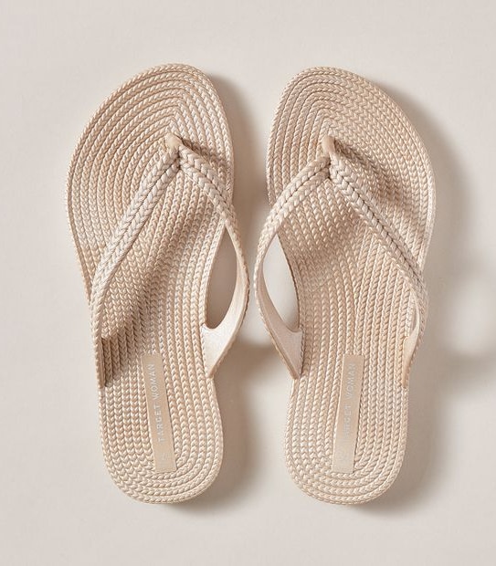 Womens Taya Recycled Textured Thongs