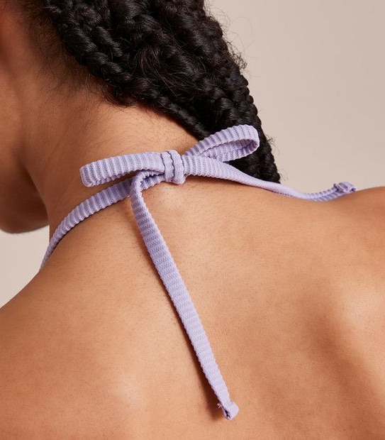 Lily Loves Ribbed Triangle Bikini Swim Top