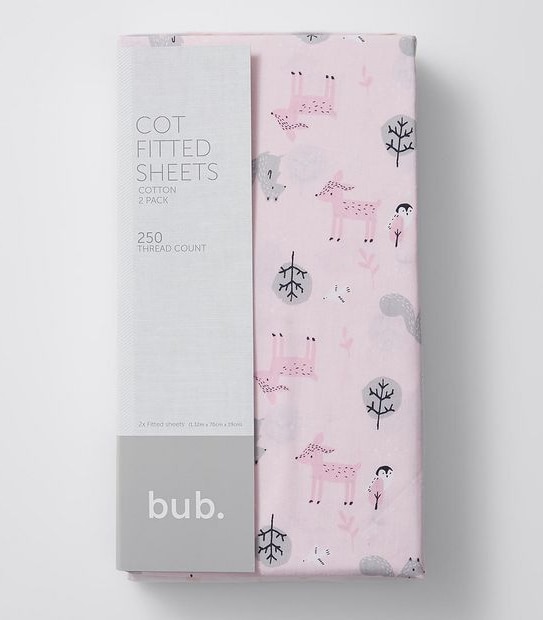 2 Pack Fitted Cot Sheets Target Australia