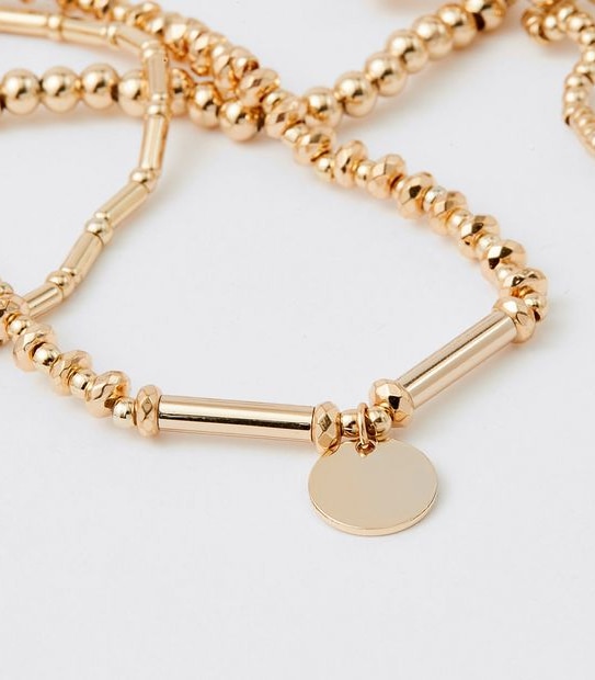 Stretchy Mixed Bead Bracelets - Gold