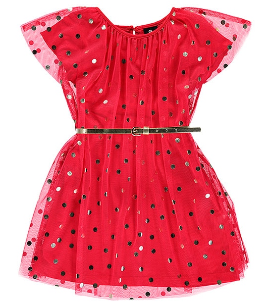 Girls' Sista Foil Spot Mesh Dress
