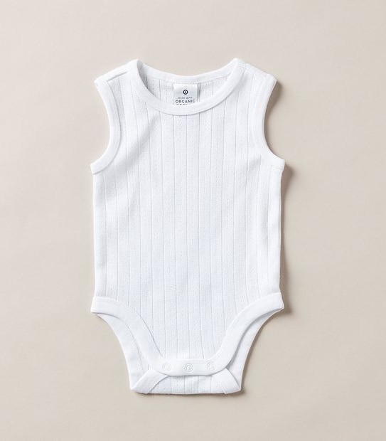 Baby Organic Cotton Pointelle Sleeveless Bodysuit