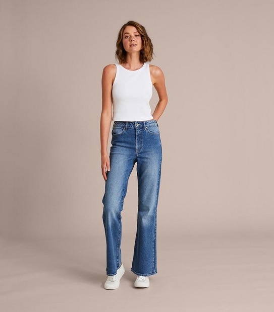 Lily Loves High Rise Flare Denim Jeans 
