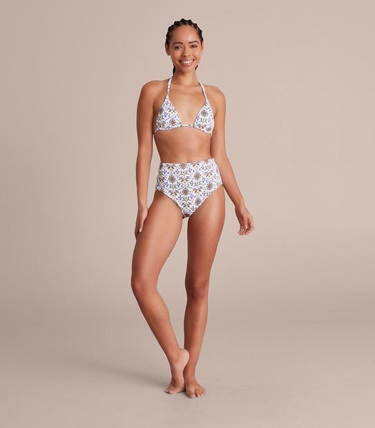 Lily Loves Ribbed Triangle Bikini Swim Top