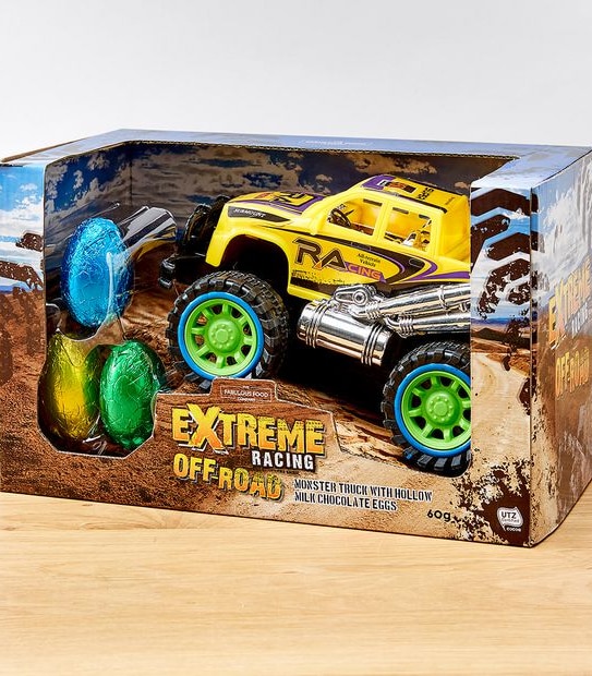 The Fabulous Food Company Monster Truck With Hollow Milk Chocolate Eggs UTZ - 60g