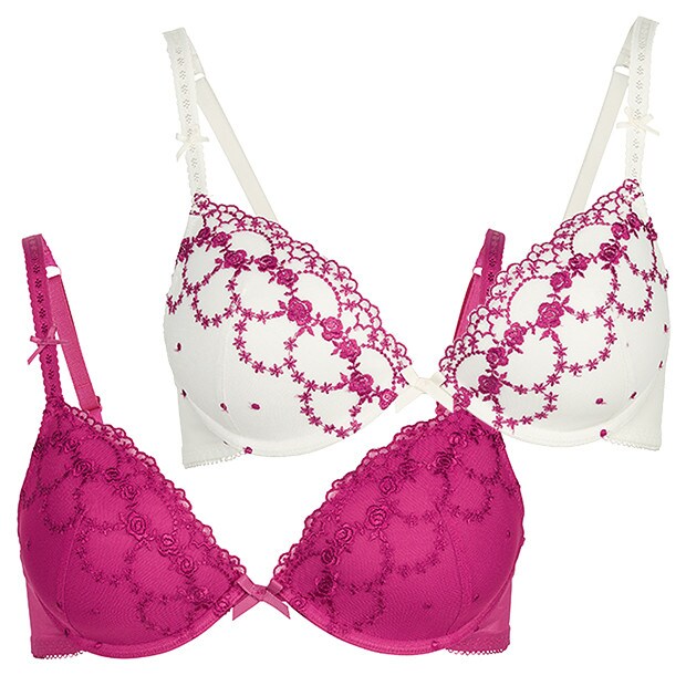 Lily Loves 2 Pack Underwire Bras - Fuchsia/Snow White