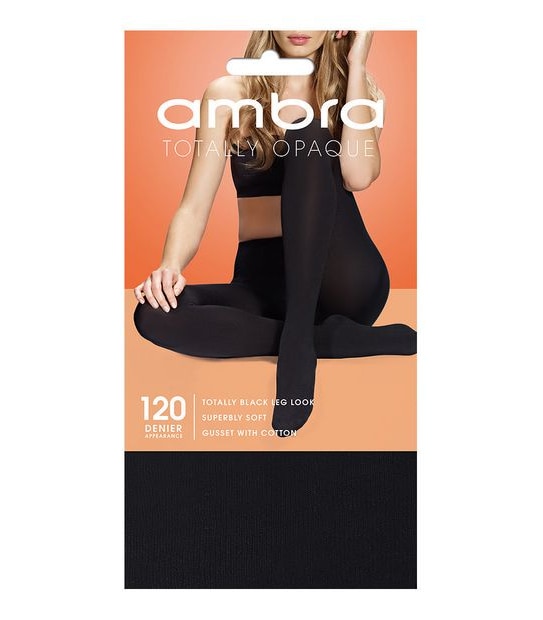 Ambra 1 Pack 120 Denier Totally Opaque Tights - Black