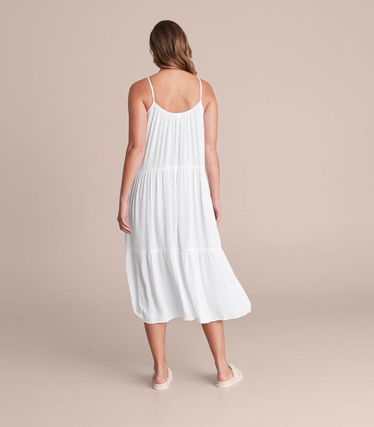 Resort Crinkle Tiered Midi Dress