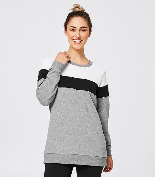 Active Longline Colour Block Sweat Top