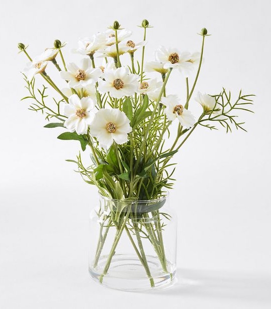 Faux Wild Daisies in Glass Jar