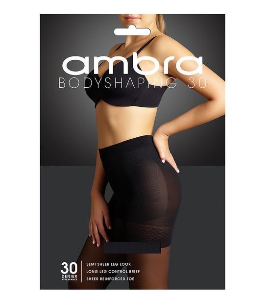 Ambra 1 Pack 30 Denier Bodyshaping Pantyhose - Black