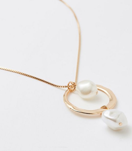 Pearl Pendant Necklace - Gold