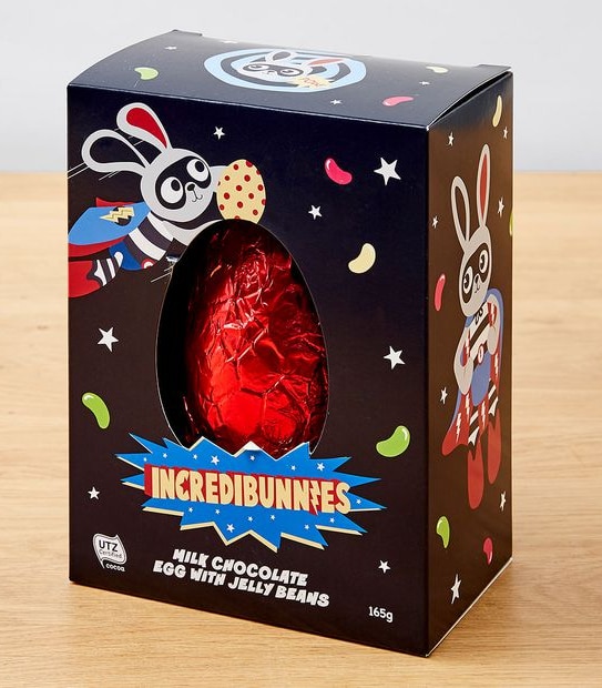 Incredibunnies Milk Chocolate Egg With Jelly Beans 165g