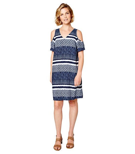 Cold Shoulder Dress - Blue