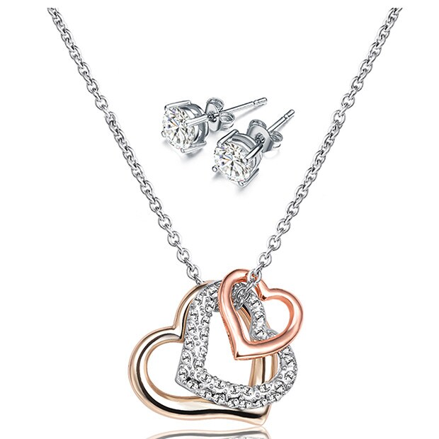 Mestigé Pendant & Earring Set With Swarovski® Crystals - Silver Mestigé Pendant & Earring Set With Swarovski® Crystals - Silver