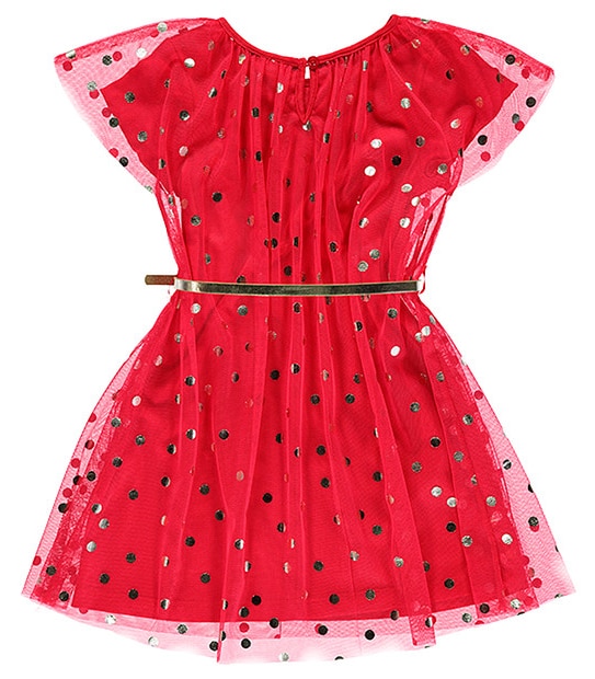 Girls' Sista Foil Spot Mesh Dress