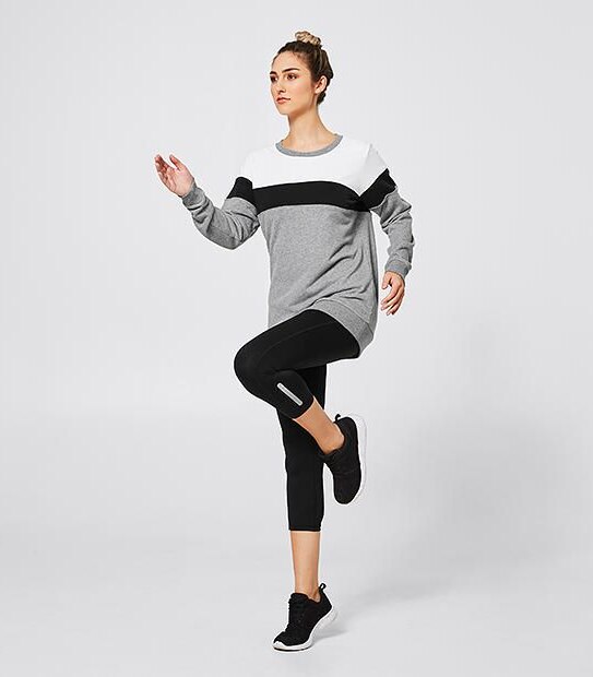 Active Longline Colour Block Sweat Top