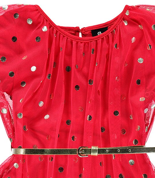 Girls' Sista Foil Spot Mesh Dress