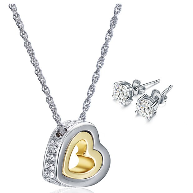 Mestigé Pendant & Earring Set With Swarovski® Crystals - Silver Mestigé Pendant & Earring Set With Swarovski® Crystals - Silver