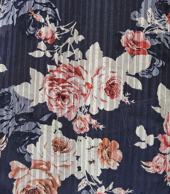 Ellie Peasant Blouse - Navy Blue Floral