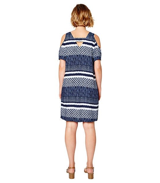 Cold Shoulder Dress - Blue