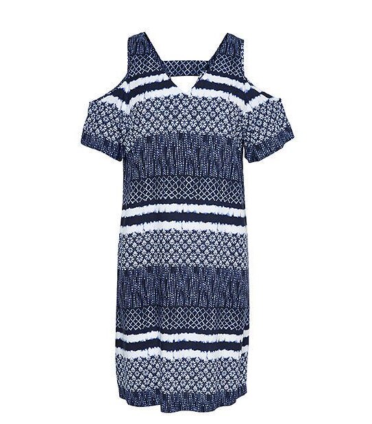 Cold Shoulder Dress - Blue