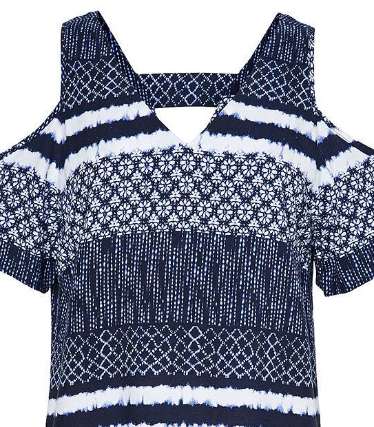Cold Shoulder Dress - Blue