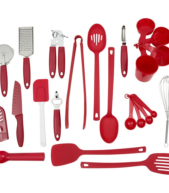 24 Piece Kitchen Starter Set - Red