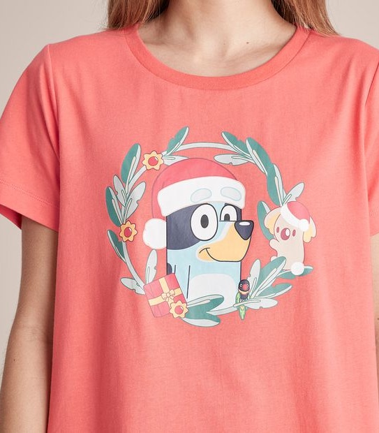 Womens Family Matching Bluey Christmas Cotton Pyjama Set