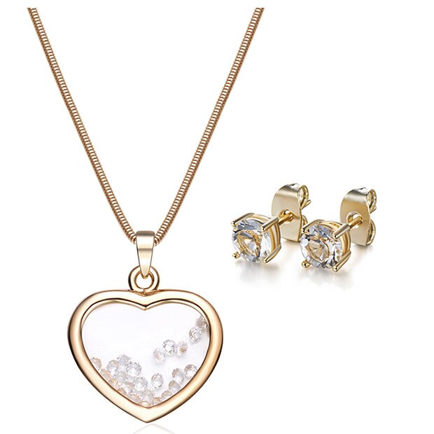 Mestigé Pendant & Earring Set With Swarovski® Crystals - Gold Mestigé Pendant & Earring Set With Swarovski® Crystals - Gold