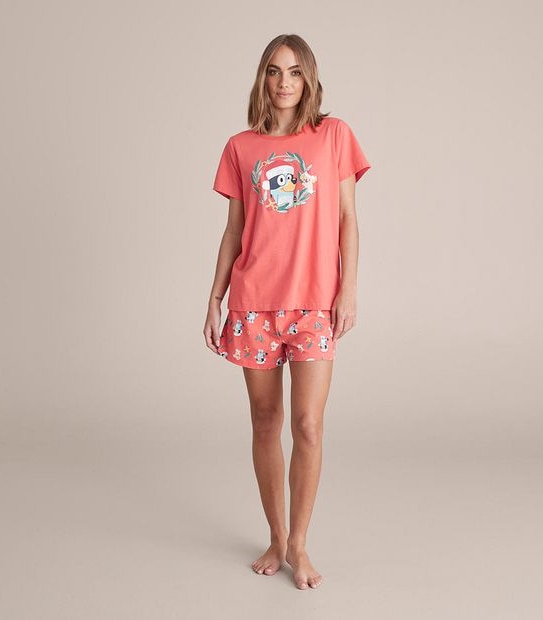 Womens Family Matching Bluey Christmas Cotton Pyjama Set