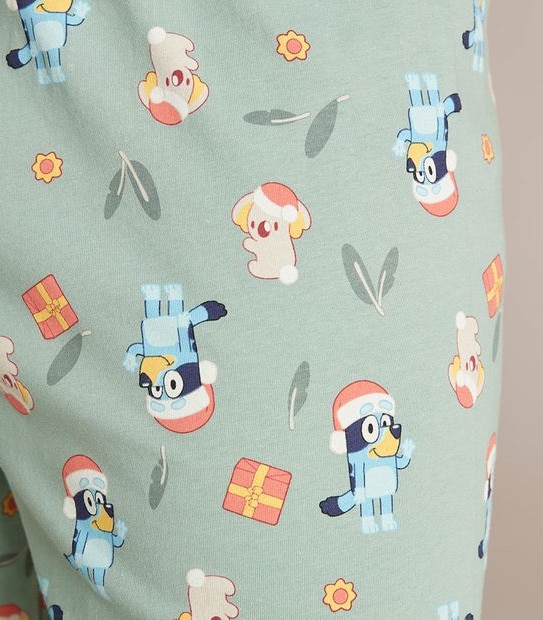 Mens Bluey Christmas Matching Cotton Pyjama Set