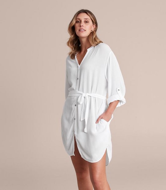Resort Crinkle Shirt Dress