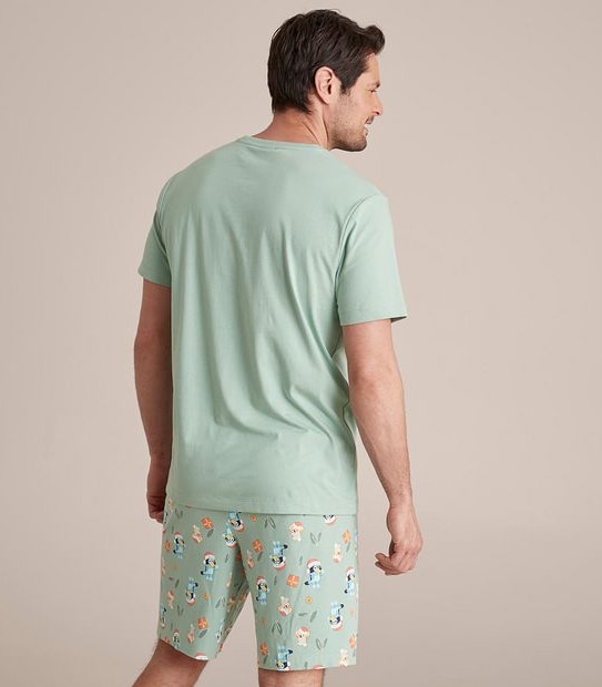 Mens Bluey Christmas Matching Cotton Pyjama Set