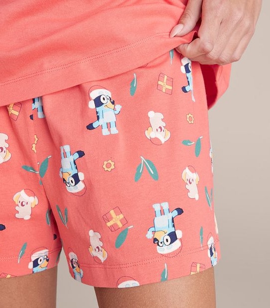 Womens Family Matching Bluey Christmas Cotton Pyjama Set