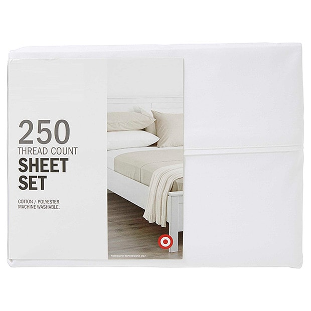 Target 250 Thread Count Sheet Set - White