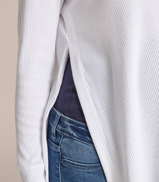 Maternity Long Sleeve Ribbed Split Henley T-Shirt 2 of 6