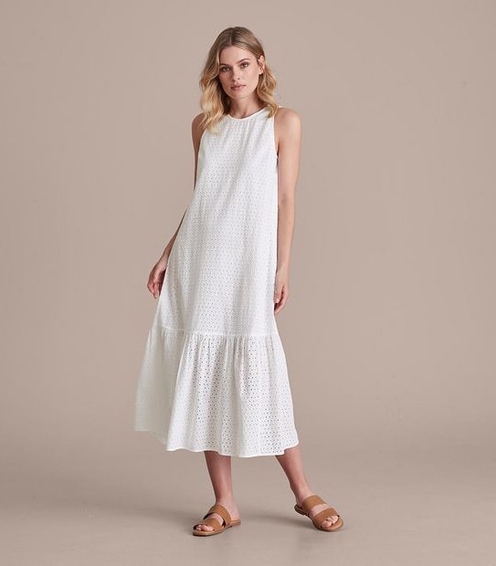 Preview Broderie Maxi Tiered Dress