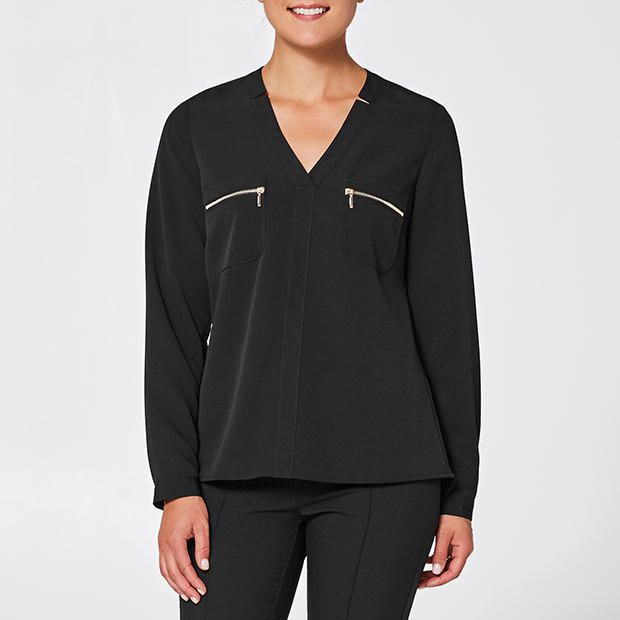 Zip Detail Textured Top Zip Detail Textured Top
