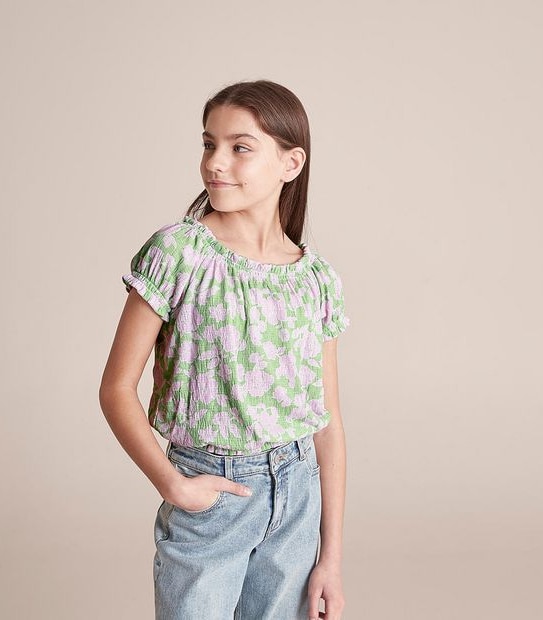 WX251774_03 S23 SS TEXTURED JERSEY TOP GREEN